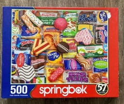 Springbok 500 Piece Jigsaw Puzzle , &quot;Snack Treats&quot;, Complete . Open Box. - £12.16 GBP