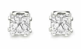 Crystals By Swarovski Stud Princess Cut 2 CTW  Earrings Gorgeous New In Box - $44.50