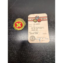 Vintage First Aid Merit Badge with award card - 1947 - Boy Scouts of America - £13.89 GBP