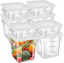 Suclain 8 Pcs Food Storage Container With Lids Set 2Qt And 4Qt Square, White - £55.98 GBP