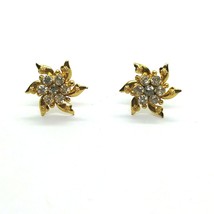 Gift Women 18K Gold Plated Round CZ Swirl Flower Stud Earrings Women&#39;s Day gift - £8.07 GBP