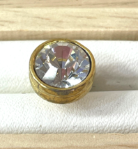 Swarovski Swan Mark Gold Tone Rhinestone &amp; Clear Crystal Pierced Earring (1) - £7.52 GBP