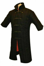 Thick Padded LONG BLACK Gambeson Role Play Movies Theater Custom Medieval Armor - £49.27 GBP+
