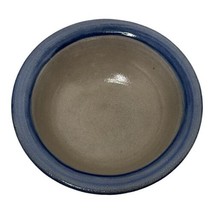 Rowe Pottery Works 2001 Signed Salt-Glazed Blue-Rimmed Small Bowl Dish V... - £19.22 GBP