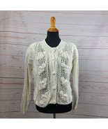 Express Cie International Handknitted Off White Cream Button Down Cardig... - $38.61