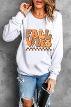 Beige FALL VIBES Graphic Drop Shoulder Sweatshirt - $20.25