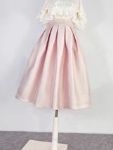 IVORY A-line Pleated Taffeta Skirt Wedding Party Guest Midi Skirt Outfit image 10