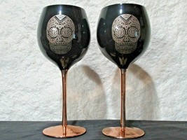 Halloween Sugar Skull Wine Glass (set of 2) - £11.52 GBP