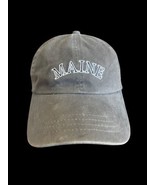 Maine State Baseball Hat Ball Cap Gray Stitched Adjustable Mens Adult Size - $21.55