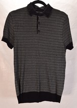 Zara Mens Polo Henley SS Black Knit Sweater Shirt M NWT - $44.55