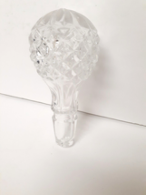 Vintage Clear Glass Decanter Bottle Top Stopper Round Faceted 4 1/2&quot; X 2 1/8&quot; - £19.11 GBP