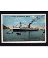 1922 STEAMER "AVALON" ARRIVING at CATALINA ISLAND CA. * posted stamp mes... - $7.87