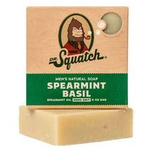 Dr. Squatch Soap Men&#39;s 5 oz natural bar soap Spearmint Basil - £7.93 GBP