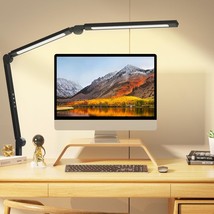 Led Desk Lamp With Clip, Multi-Angle Flexible 3-Segment 2-Light Source Office De - £59.14 GBP