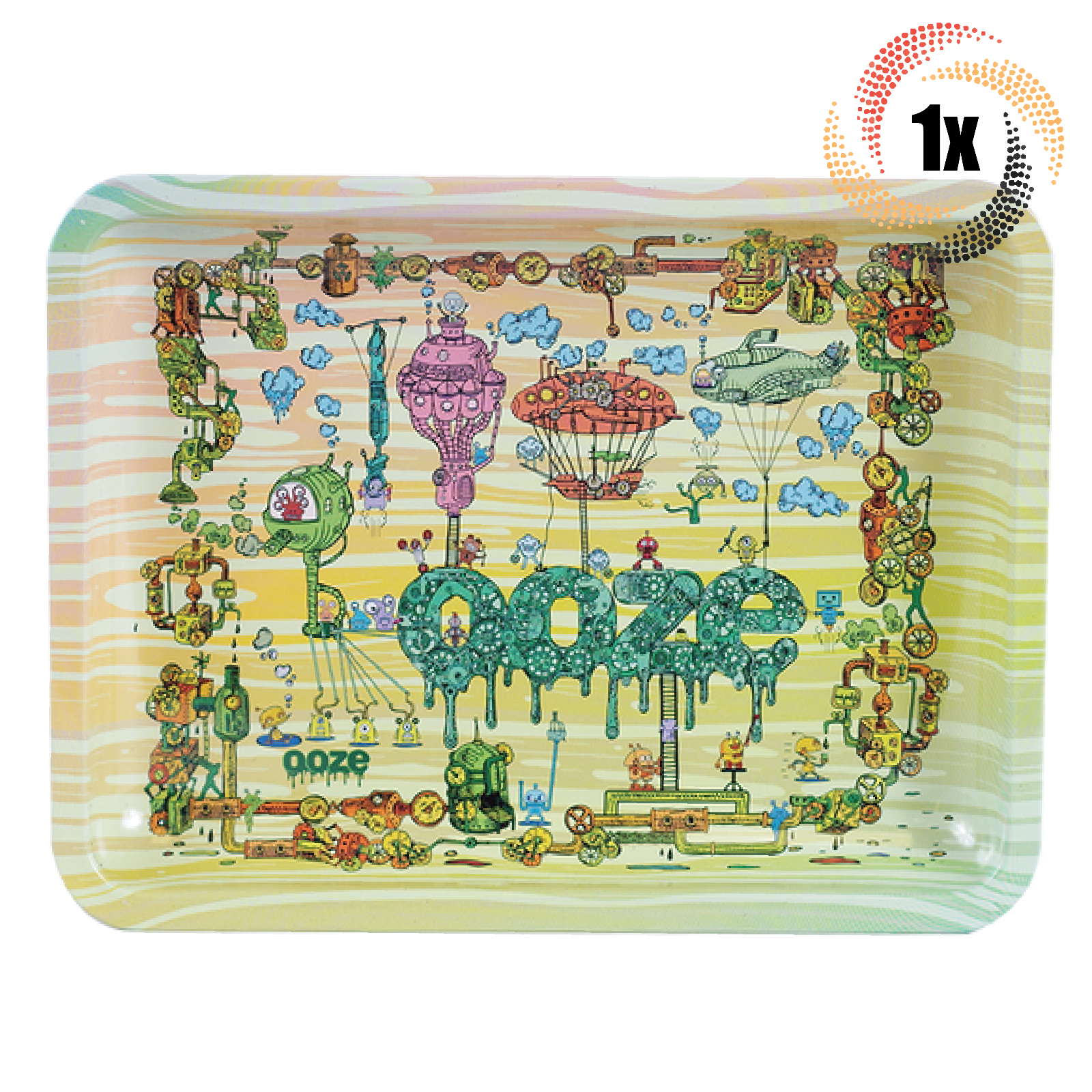 1x Tray Ooze Medium Metal Durable Smoking Rolling Tray | The Works Design - $17.17