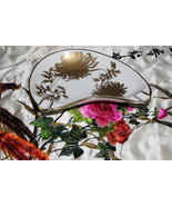 Porcelain and Gold Flowers Two Cigarette Ashtray Hallmarked in Blue 8&quot;L - $70.00