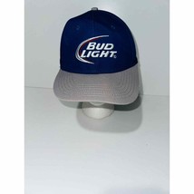 Bud Light Men&#39;s Navy/Gray Cotton Embroidered Adjustable SnapBack Baseball Hat - £19.46 GBP