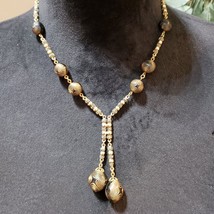Womens Fashion Gold Tone Metal Beaded Necklace Jewelry with Spring Ring ... - $499.36 MXN