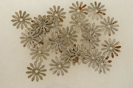 Artisan Costume Jewelry Supply Lot 18MM PIerced Flower Metal Stamped Fin... - $9.89