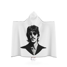 Ringo Starr Beatles Black-and-White Portrait Hooded Blanket, Lightweight, Durabl - £59.26 GBP