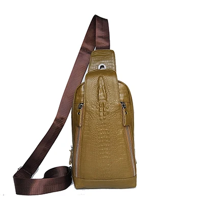 Men&#39;s chest bag top layer cowhide leather casual shoulder bag male Crossbody hal - $143.14