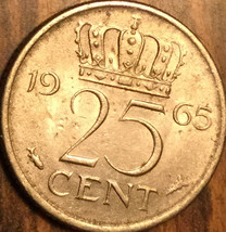 1965 Netherlands 25 Cents Coin - £1.83 GBP
