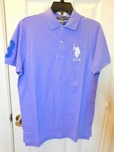 U.S. Polo Assn. Men&#39;s Big Pony Short Sleeve Pique Polo Shirt Large Lavender Hea - £26.16 GBP