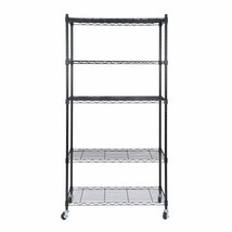 5-Tier Heavy Duty Shelving Storage Rolling Carts Unit Wheel Casters Stor... - £86.05 GBP