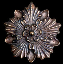 Hellenistic Rosette Rosetta Symbol Stone plaque Tile in Bronze Finish - $19.79