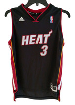 Adidas NBA Miami Heat Dwayne Wade #3 Black Jersey Youth Large 14-16 +2 Length  - $24.74