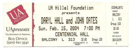 2004 DARYL HALL and JOHN OATES Full Concert Ticket 2/15/04 - $79.15