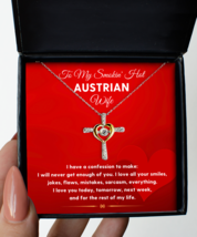 Austrian Wife Necklace Gifts - Cross Pendant Jewelry Valentines Day Present  - £40.02 GBP