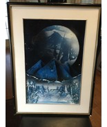 Moon,fantasy,wall art,original,painting,si-fi,mountain,oil,landscape,planet - $494.98