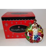 BEAUTIFUL CHRISTOPHER RADKO A GIFT FOR GIVING SANTA WITH WREATH ORNAMENT... - $101.09 CAD