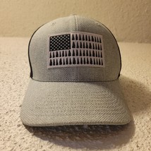 Columbia Tree Flag Gray/Black Mesh Trucker Fitted Hat Low-Crown LG/XL - $14.98