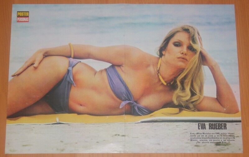 EVA RUEBER-STAIER Miss World 1969 4 page 1974 article sexy bikini photos poster - Other
