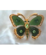 Joan Rivers Butterfly Pin - Far East Collection - Faux Jade - £37.45 GBP