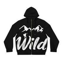 Wild mens full zip black or white drawstring personalized hoodie for hiking thumb200