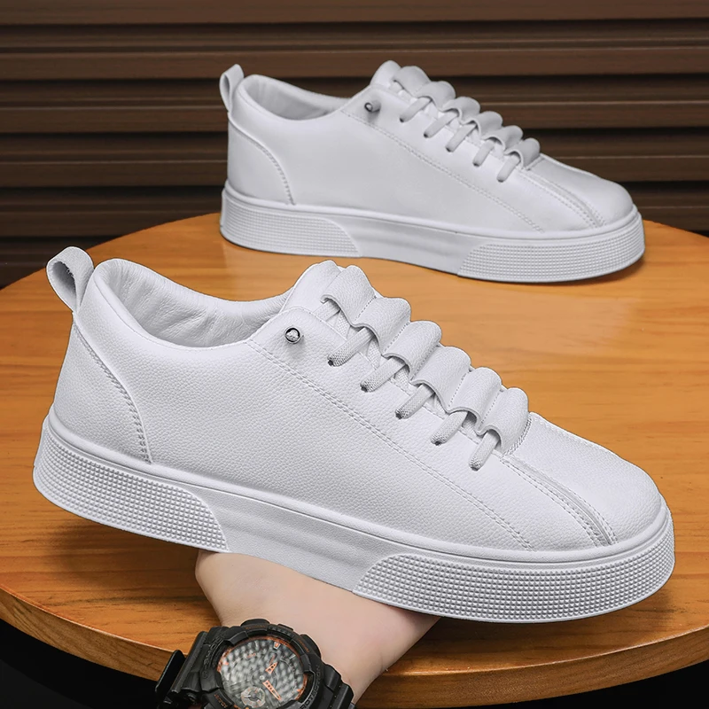 Spring Fashion White Man Sneakers Flat Shoes Men Running Breathable Durable Casu - £43.33 GBP
