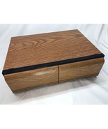 Wood Grain 2 Drawer VHS Video Cassette Tape Storage Case Holds 18 Clean - $235.87 MXN