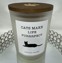 Huntington Home~Cats Make Life Purrrect Candle~Evening Fields Scent~16 Oz~Pets - £30.85 GBP