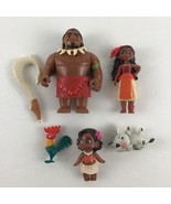 Disney Moana Deluxe Collectible Figure Chief Tui Pua Hei Hei 5pc Lot Has... - $24.70