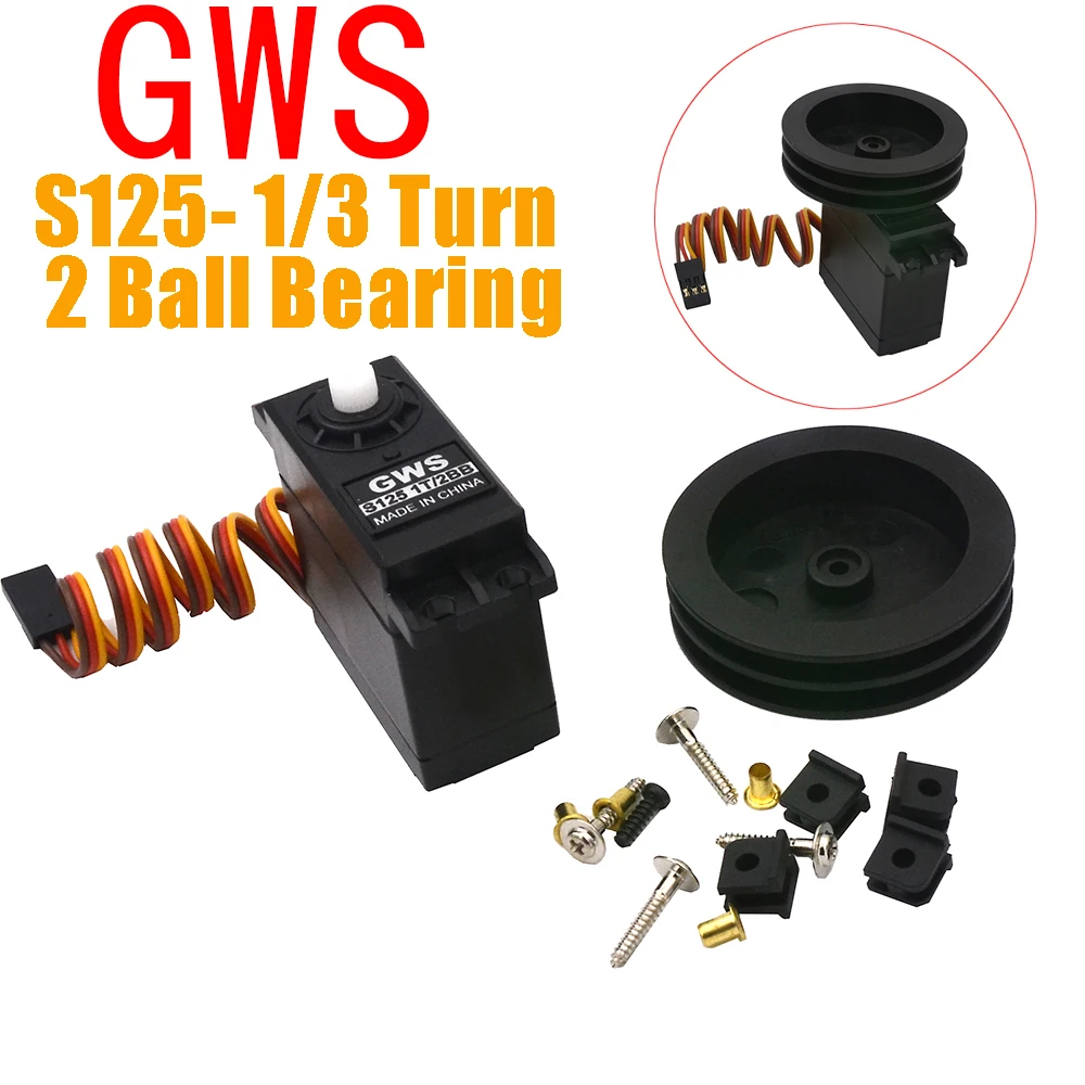 GWS S125 1T or 3 Turn 2 Ball Bearings Sail Winch Servo Wider Rotation Ra... - $39.28+
