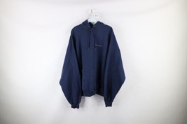 Vintage 90s Champion Mens 2XL XXL Faded Spell Out Hoodie Sweatshirt Navy Blue - £43.11 GBP
