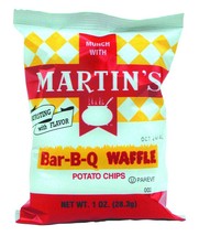 Martin&#39;s Bar-B-Que Waffle Potato Chips-Case Pack of 30/1 oz. Bags - £27.25 GBP