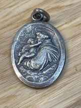 Vintage Saint Anthony Silver Tone Pendant Charm St. Anthony Kg - $282.26 MXN