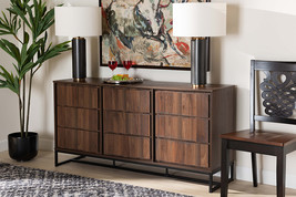 Adrina Multicolor Walnut Brown and Gray Gradient 2-Door Dining Room Side... - $5,291.69 MXN