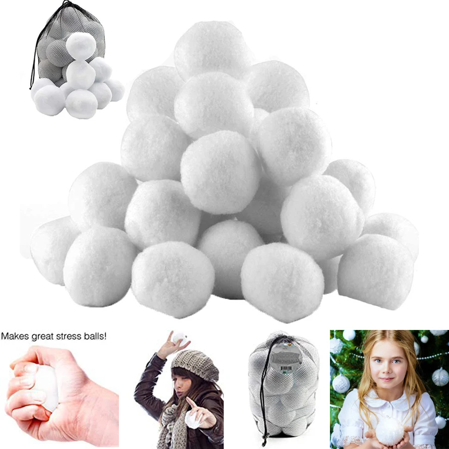 10pcs 5cm Christmas Simulation Plush Snowball Indoor Outdoor Snowball Fight To - £7.11 GBP+