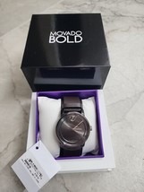 Movado Bold Access Gray Face 3600916 $595 New Swiss Brown Leather Strap - $300.00