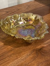 Vintage Iridescent Carnival Glass Marigold Blackberry Berry Bowl Nut Dis... - £3.14 GBP